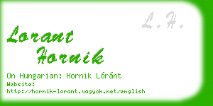 lorant hornik business card