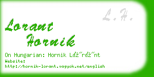 lorant hornik business card